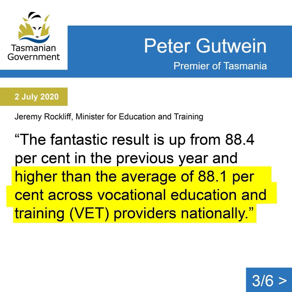 aeutasmania's tweet photo. 2020 Gutwein Government: TasTAFE leads the nation in performance and meeting student needs.
2021 Gutwein Government: TasTAFE is broken, not meeting needs and teachers must be removed from their public service jobs.
#SaveTasTAFE #SaveTAFE #RebuildWithTAFE #politas https://t.co/OxSy2UnqDy