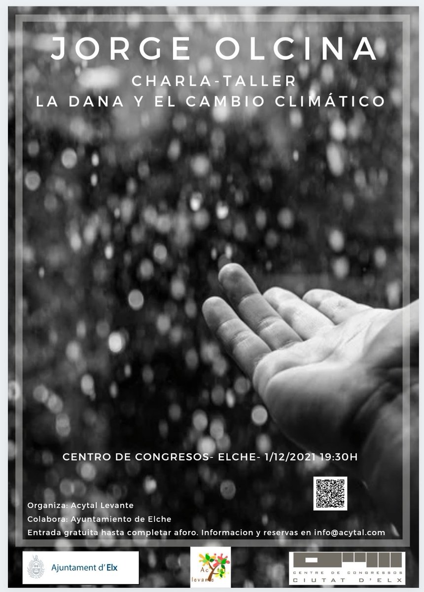 Te esperamos en Elche!! Inscríbete si quieres participar en nuestra Charla Taller con Jorge Olcina: La Dana y el Cambio Climático <a href="/Acytal/">Acytal Levante</a> #altascapacidades #aacc