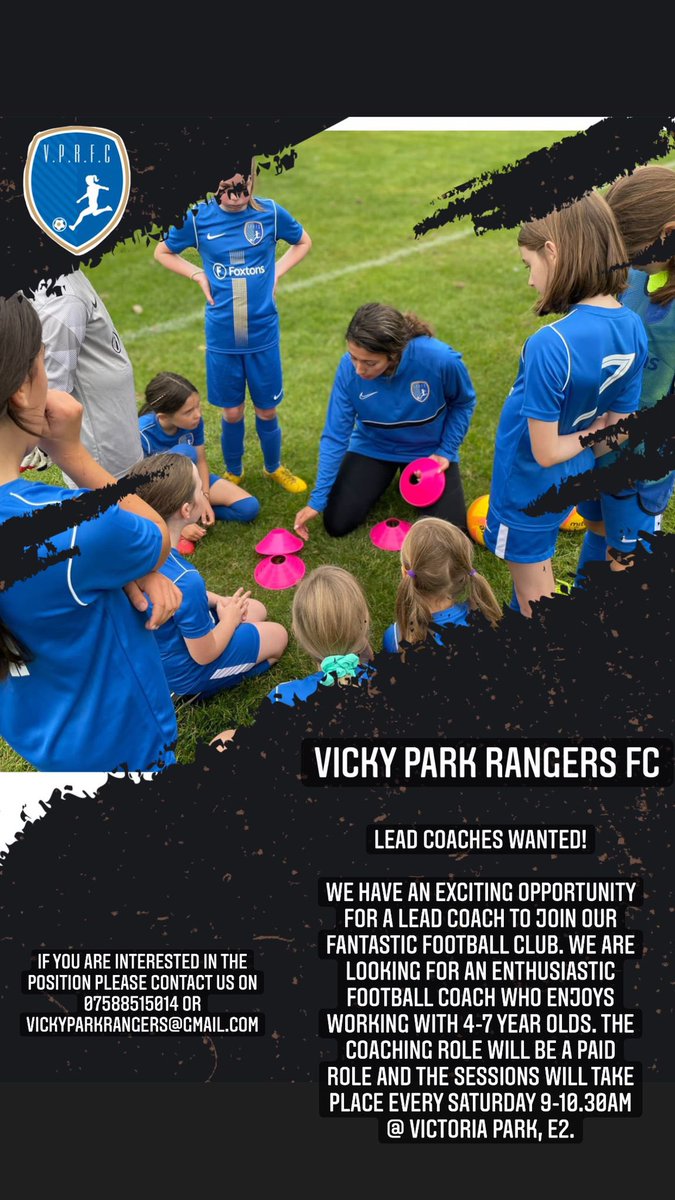 vickyparkrfc's tweet photo. WE ARE RECRUITING! @CapitalGirlsLnd @EnglandFootball @LondonFA @westhamwomen #youthcoaches #girlsfootballcoaches #falevel1 #eastlondon #vprfc #vickyparkrangersfc #thisgirlcan #qualifiedcoaches #coachrecruitment #footballcoaches https://t.co/QIs2eGcqWb