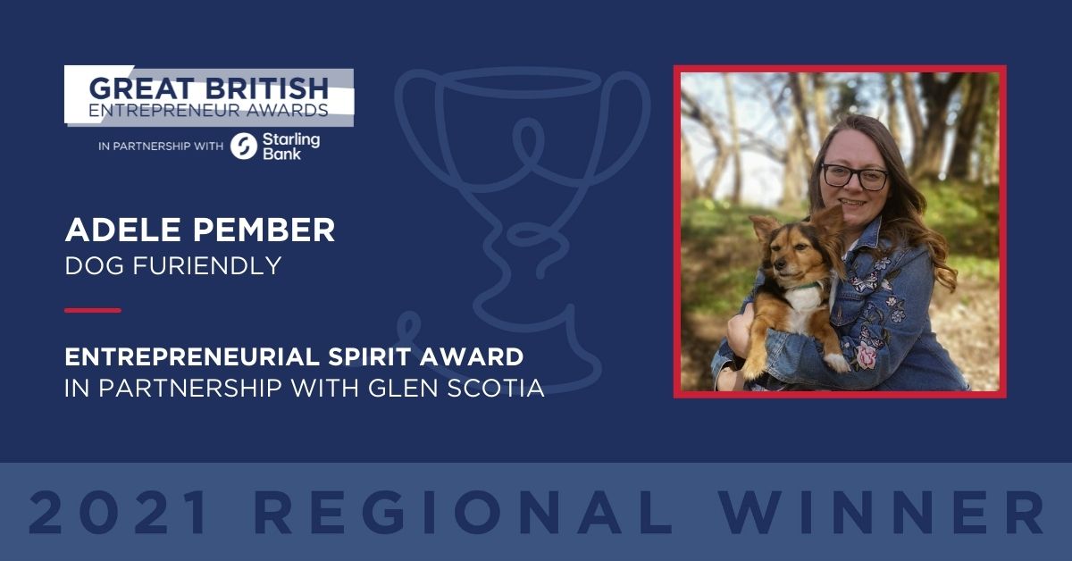 AdelePember's tweet image. Wow! 🤭 We've won the Entrepreneurial Spirit Award at the @EntrepreneursGB #GBEA! As a finalist for two awards, I felt on top of the world but winning this truly celebrates all our hard work @dogfuriendly. 😭 Thank you to those who continue to suppawt us! It means the world! ❤️