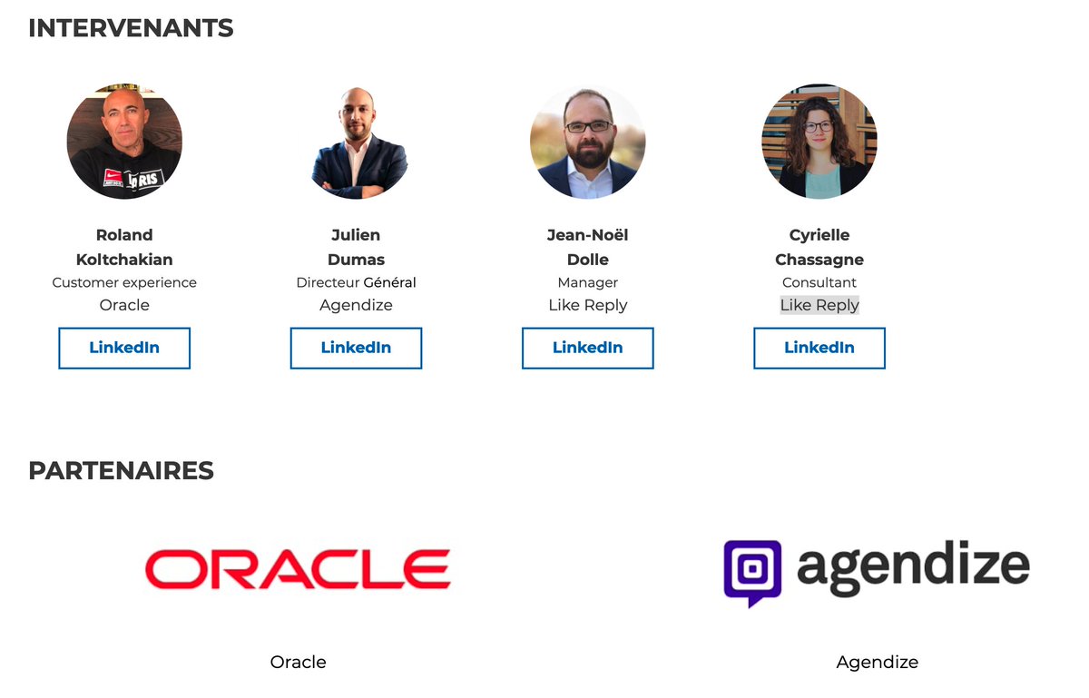 <a href="/Oracle_France/">Oracle France</a> <a href="/RKoltchakian/">Roland Koltchakian</a> <a href="/agendizeFR/">Agendize FR</a> Rdv à ne pas manquer !