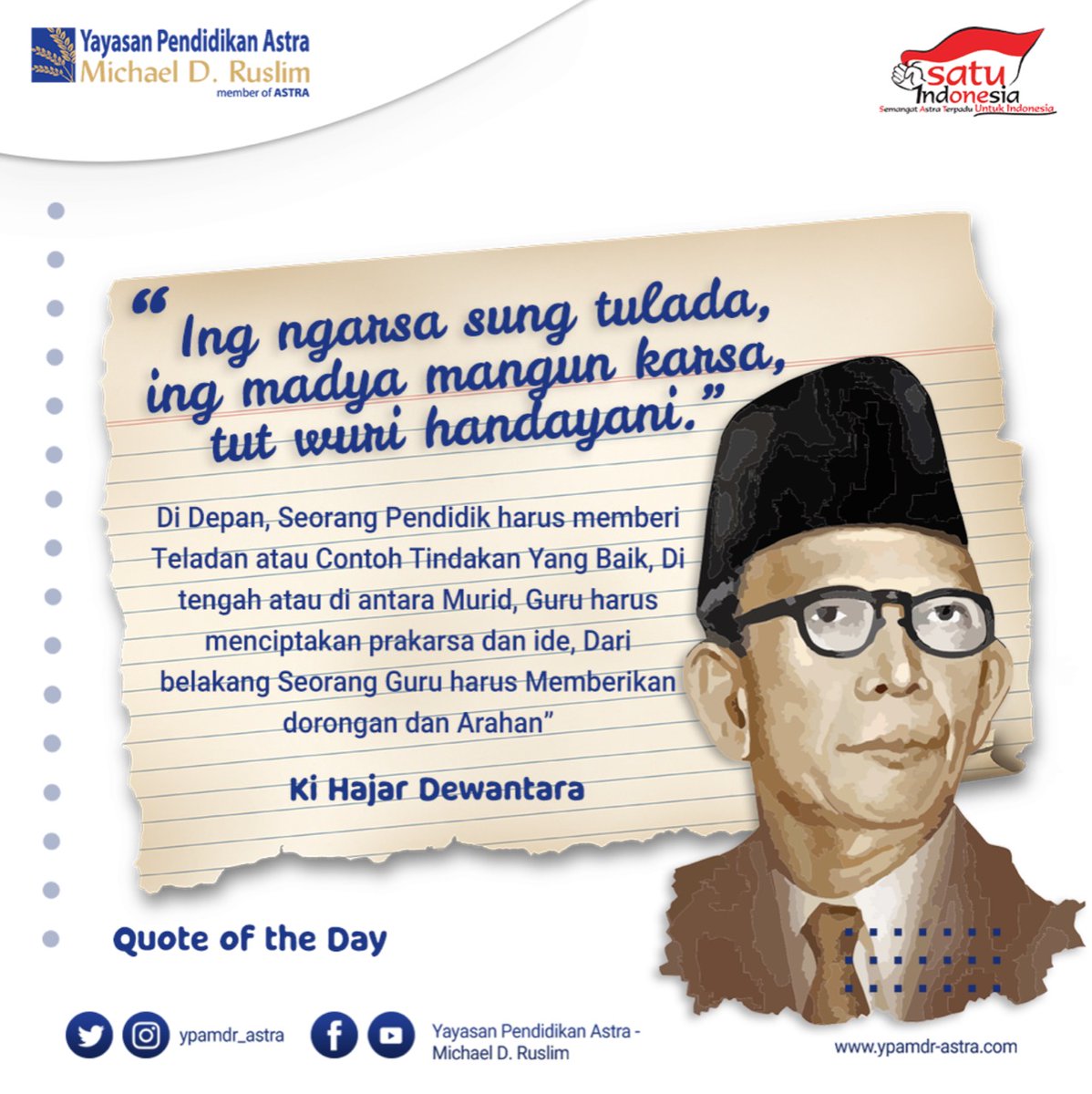 ypamdr_astra's tweet photo. Menuru kamu, apa peran lainnya yang diemban oleh seorang Guru/Pendidik?

Share jawaban kamu di kolom komentar yaa..

#SemangatIndonesiaCerdas #KitaSATUIndonesia #CerdasBersamaAstra #YPAMDR #PendidikanNasional #HariGuruNasional https://t.co/5LMoA1pcW0