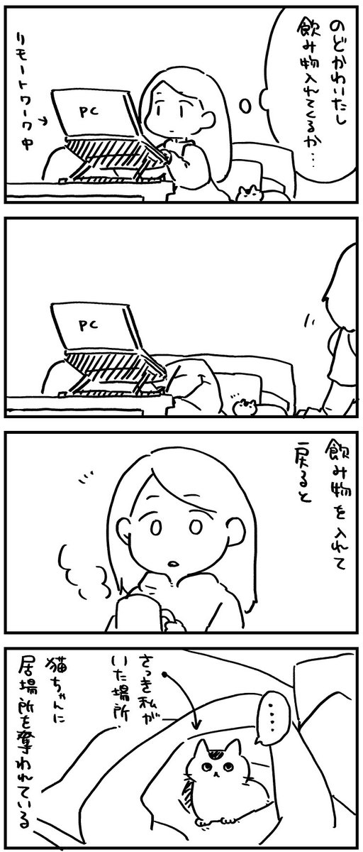 冬のリモートワークと猫 