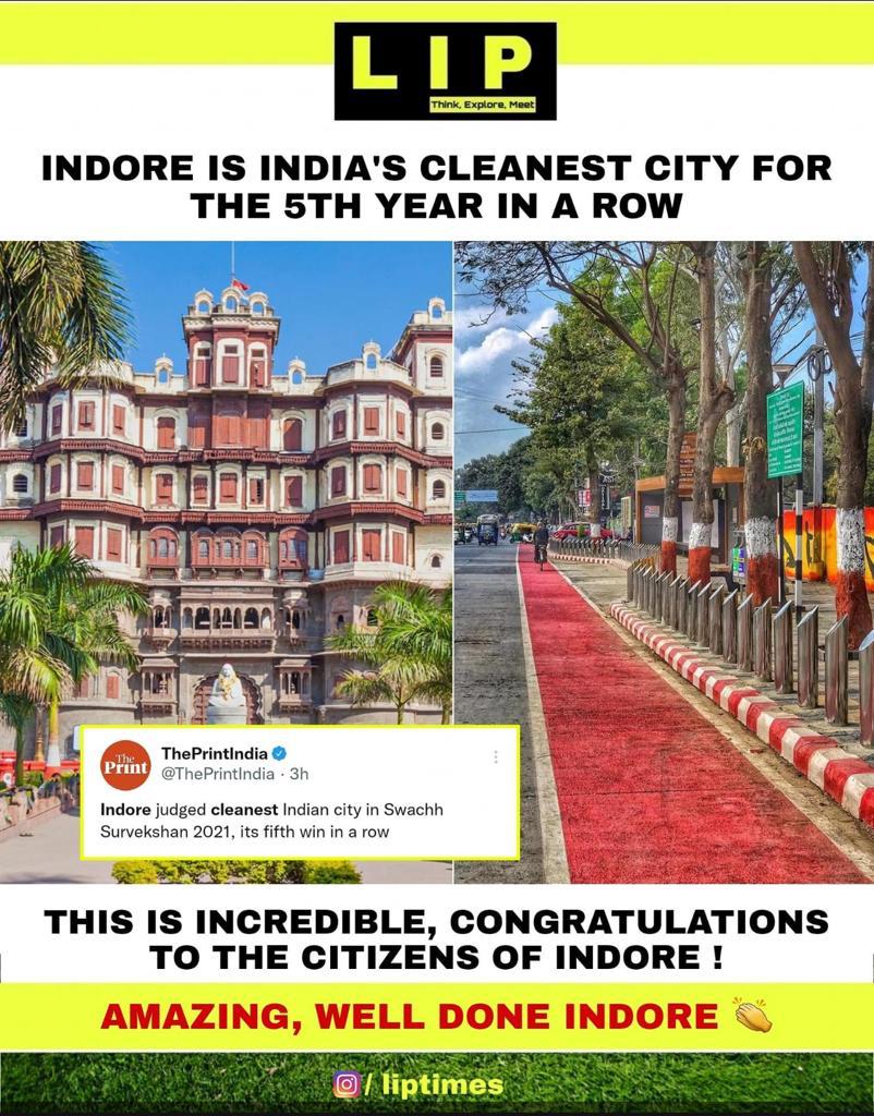 siddhu4you's tweet photo. #Indore city Named The Cleanest City for 5th Year in a row 💐💐
#tuesdayvibe https://t.co/gVBMQWcSjf