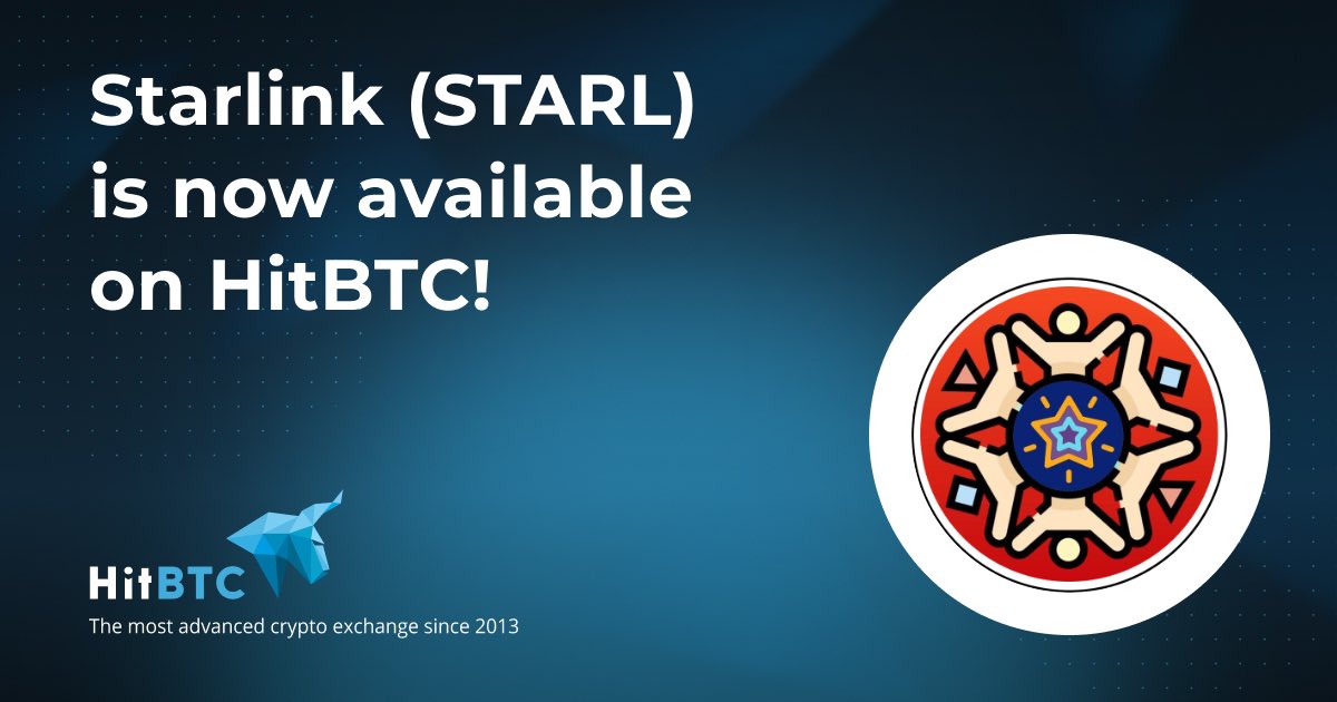 hitbtc's tweet photo. Dear Traders,

We have successfully added STARL by @StarLinkETH to our platform.

Trade $STARL against $BTC and $USDT, visit: https://t.co/oJyfdkVmZX https://t.co/r3riC0bwsh