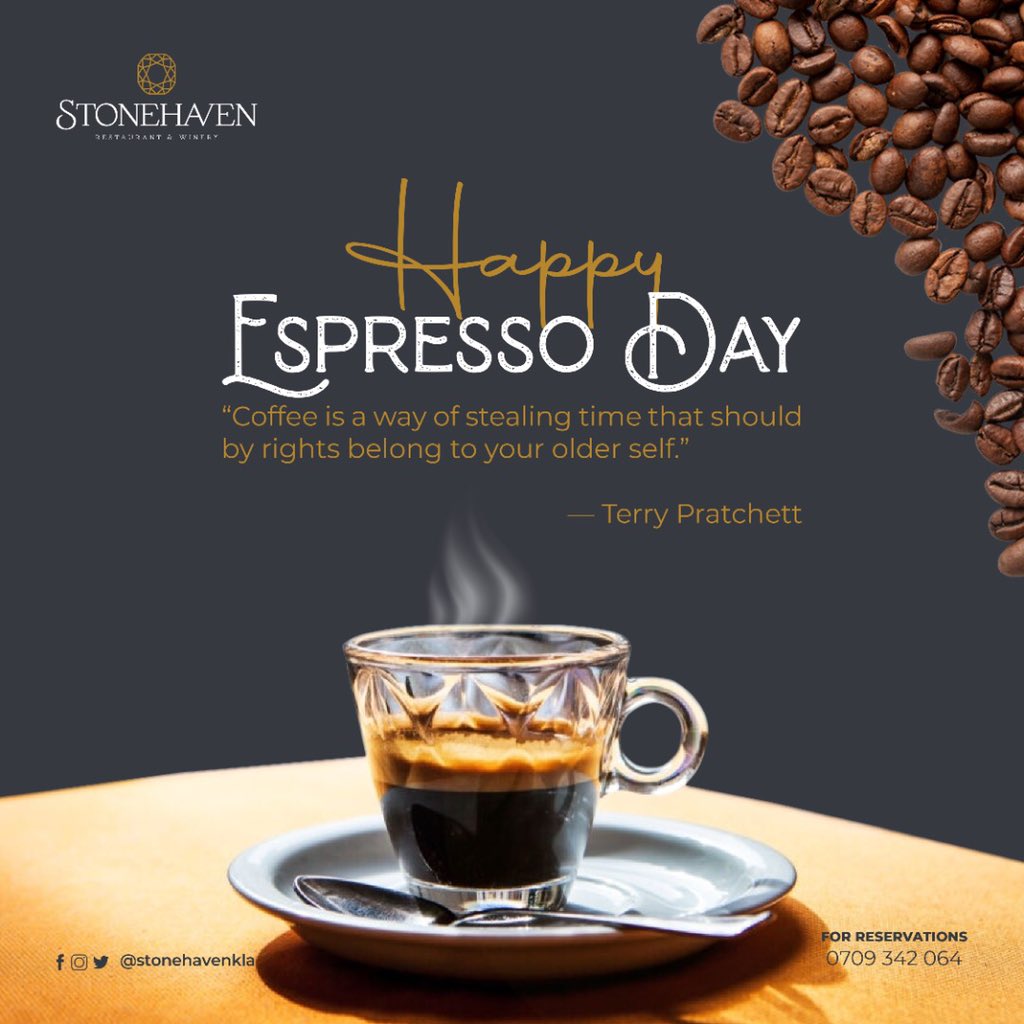 What goes best with a cup of ☕️coffee? Another cup, and another and anotherrrr! 😉😊

If you are thinking of having a coffee to kick start your day, make it an Espresso kind of coffee day! 
#espressoday #coffeelovers #weloveespresso #restaurant #coffeecorner #stonehavenkla