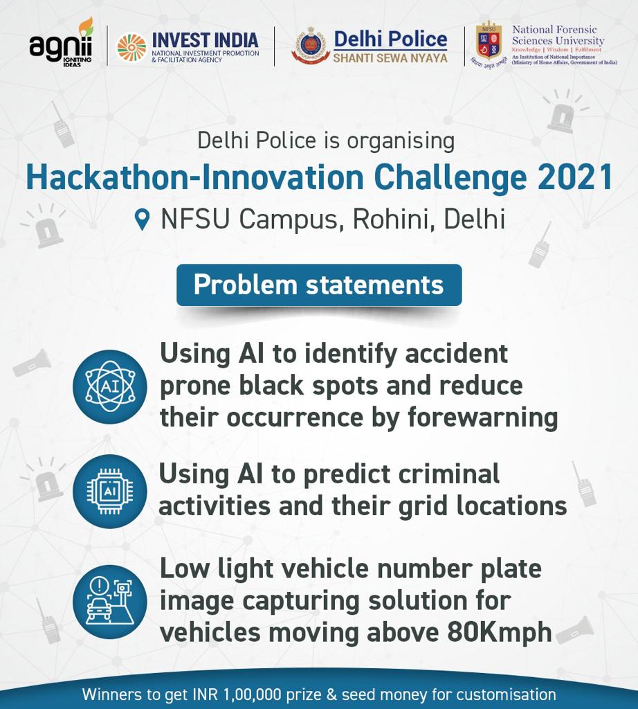 agnii_goi's tweet photo. .@DelhiPolice, in partnership with @investindia, invites #innovators with tech-powered #solutions for an Open Innovation Challenge to solve challenges identified by the agency! 

Exciting prizes and potential partnerships in the offering

Apply on: https://t.co/yhAdqgwo1Y https://t.co/TOwT48WPvP