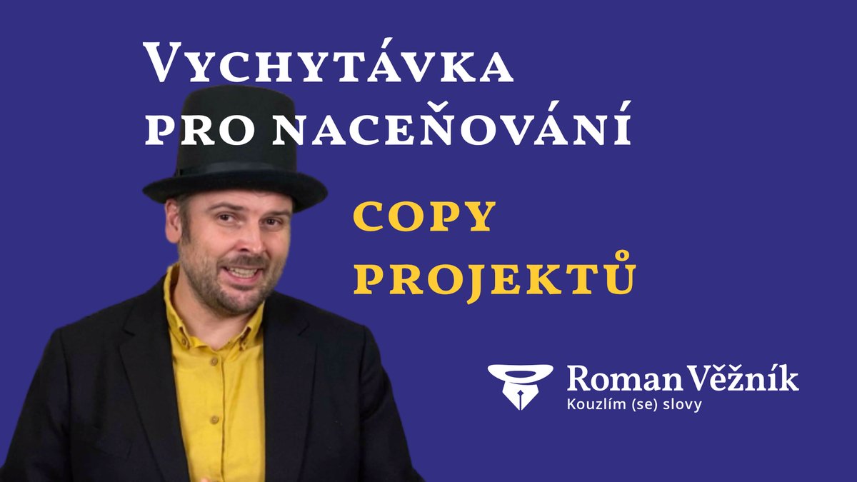 Chcete se pustit do komplexnějších copywriterských projektů, ale nevíte, jak je nacenit? Pomůže vám jednoduchá vychytávka, kterou vám rád ukážu v dalších Kouzlech pro copywritery: youtu.be/8tH-K3iy_RI
#cenotvorba