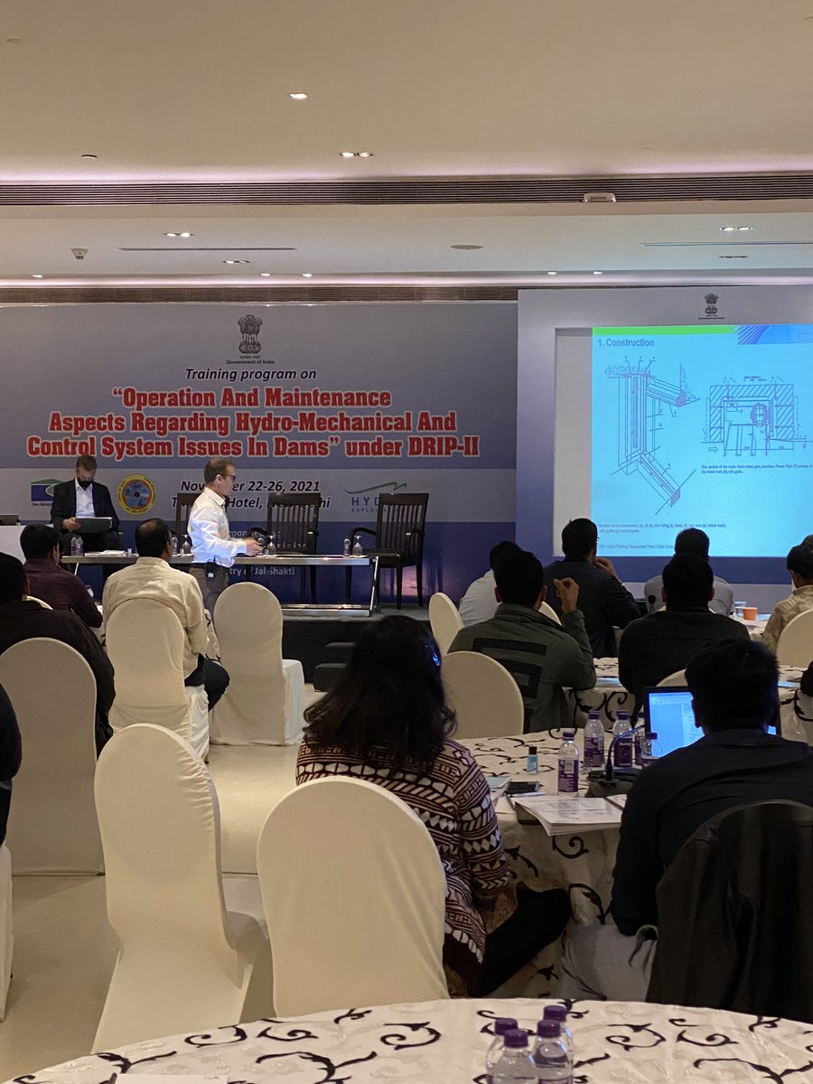 cpmu_drip's tweet photo. #Day2, One week Training Program under progress on “O&M Aspects Regarding Hydro Mechanical & Control System Issues in Dams”
Hydro Exploitation SA, Switzerland providing this training to about 40 officials of 4 States and CWC.
#DRIP4India🇮🇳 https://t.co/abFRu5ppVm