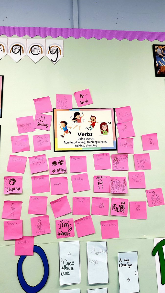 Ms_Mahmood_'s tweet photo. Yesterday Primary 3's categorised verbs and non-verbs. They also made a wall of verbs. 🏃‍♀️⛷👏 https://t.co/YaMNW4waaa