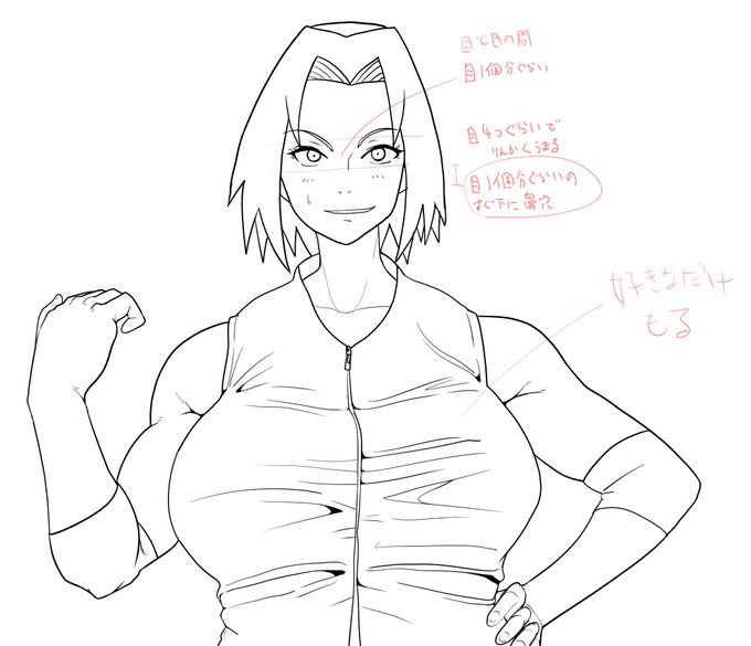 サクラを原作っぽく描くためのポイントみたいなの 