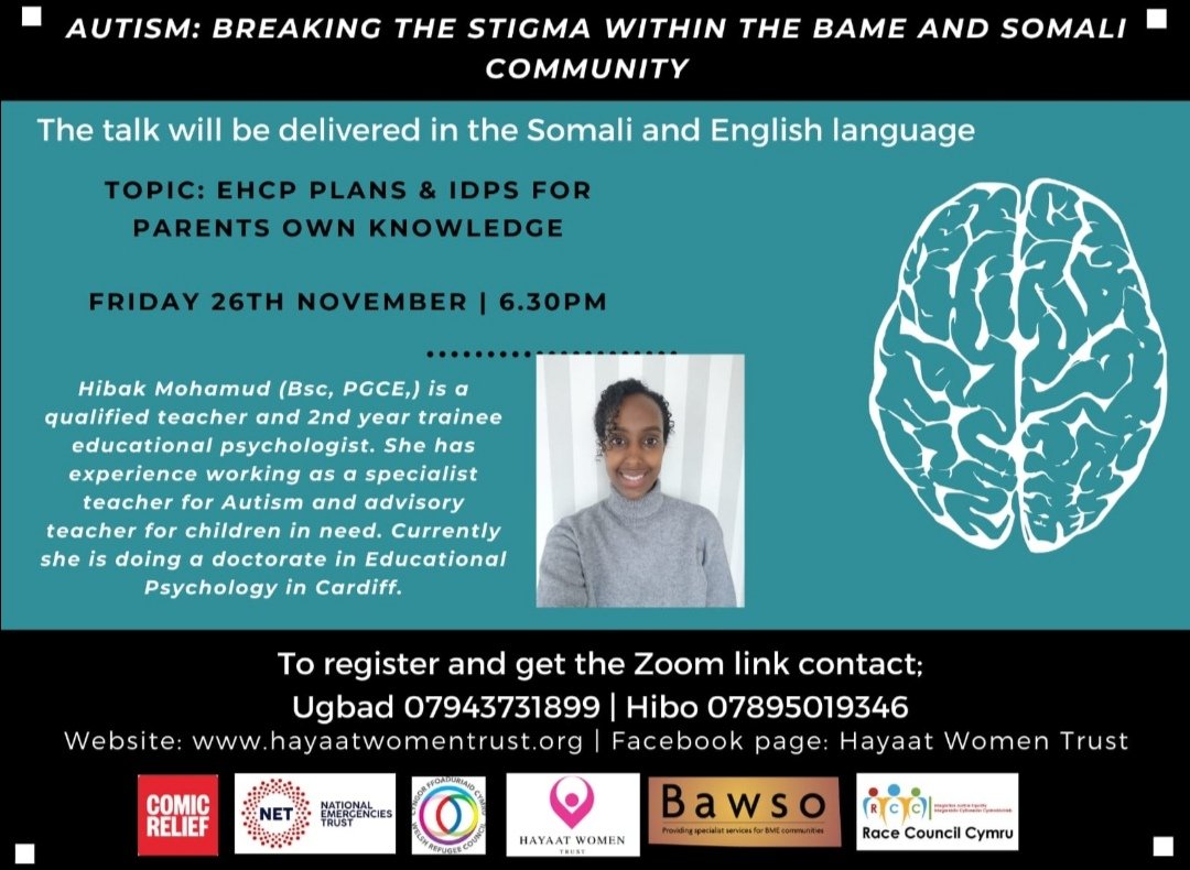 I'm running a workshop for <a href="/Hayatwomentrust/">Hayaat Women Trust</a> this Friday for Somali parents who have a child with an EHCP/ undergoing an EHC assessment. Please share with any parents who might find this useful 😊 #Somali #twittereps
