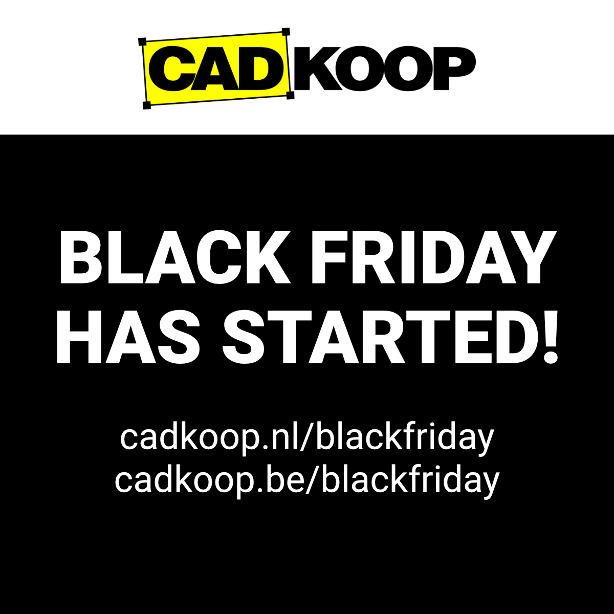 CADkoop's tweet photo. Black Friday is bij CADkoop alvast begonnen! Check dagelijks onze website voor de laatste aanbiedingen! https://t.co/764oRTqL7H https://t.co/lXyfHeEgO6