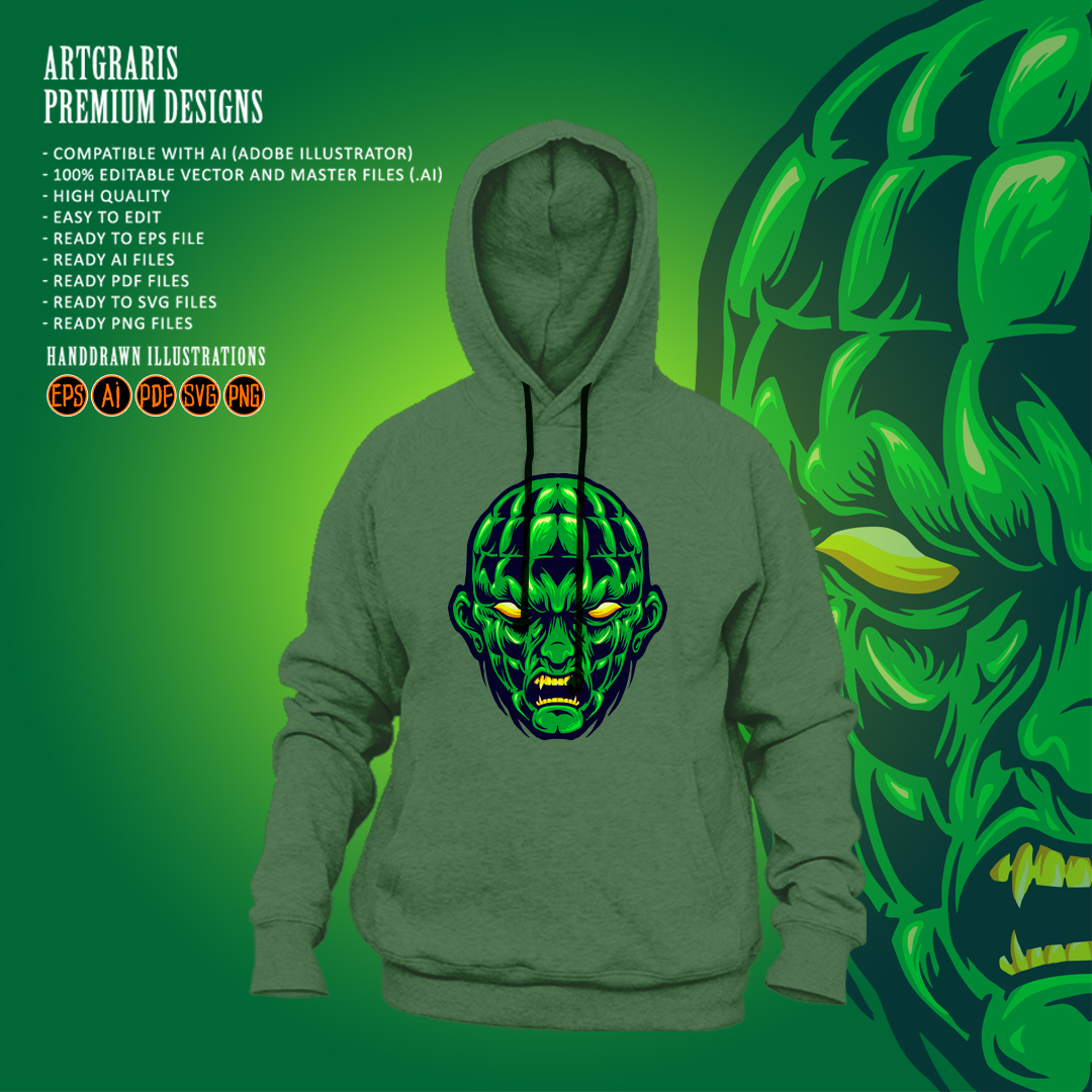 artgraris's tweet photo. Green Head Angry  Monster Halloween

If you need custom work, hit me up.
You can DM or Email: Artgraris@gmail.com
Website https://t.co/itwEDYhfO1

#artgraris #halloween #head #illustration #character #scary #pumpkin #zombie #vector #aggression #predator #face #angry #monster https://t.co/yUGEyd1sJ2