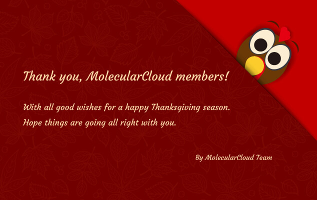 🧐Thank you for being with MolecularCloud platform for XXX days! Click the button to get your Thank you card. 👇👇👇molecularcloud.org/thanksgiving.h…