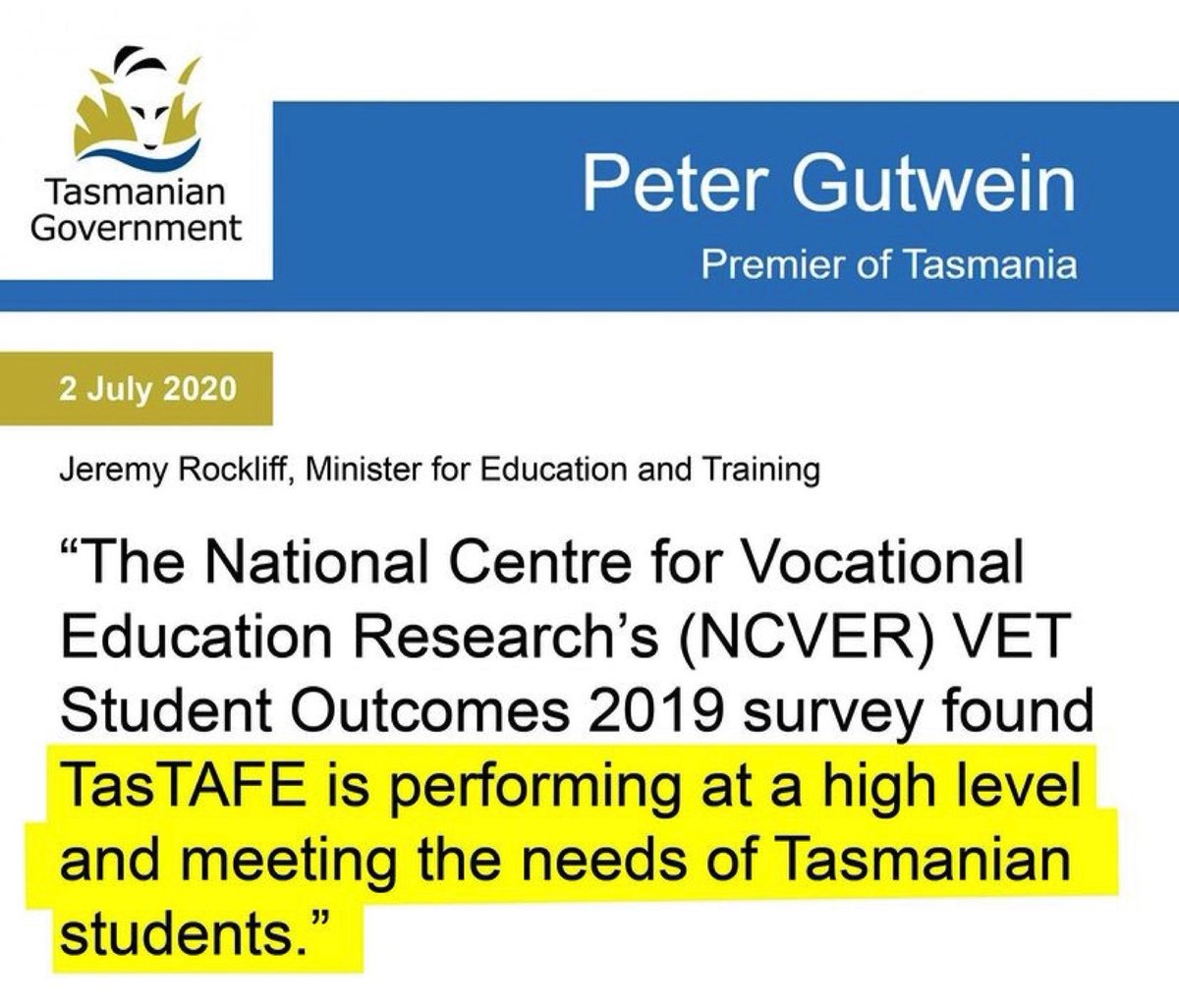 BrianWightman76's tweet photo. What happened @TasTAFEedu @GutweinTeam? Nothing! Still meeting needs! #nogoodreason #politas https://t.co/gOgKIc1pyA