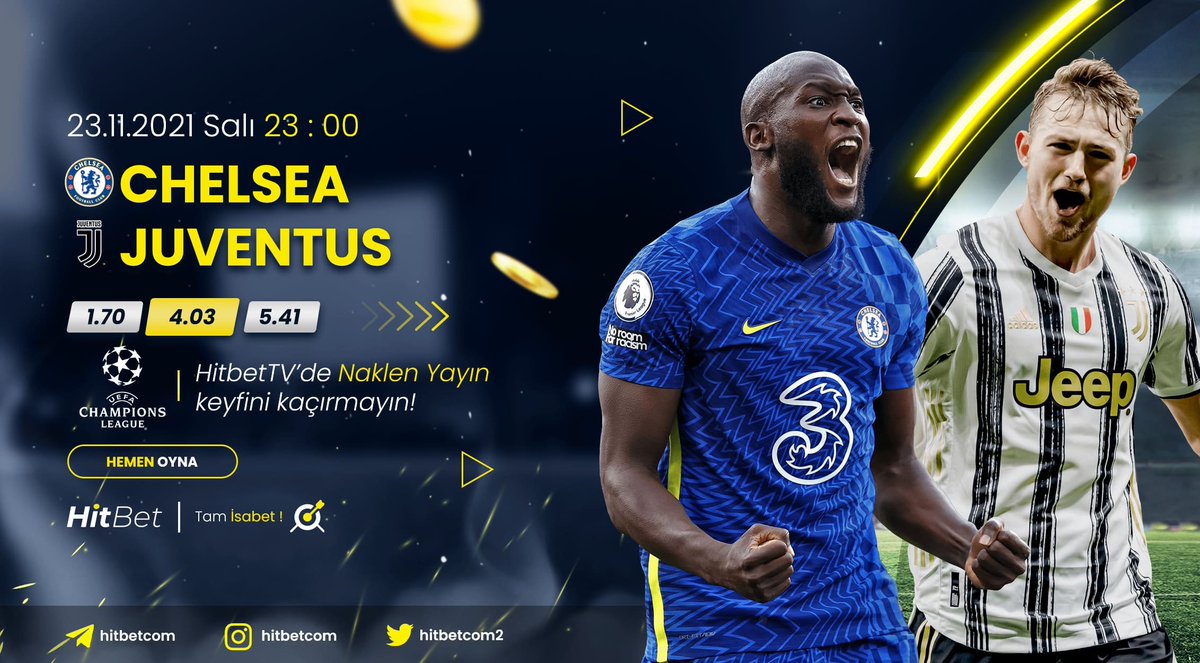 #chelsea ⚜ #juventus karşılaşması #uefaşampiyonlarligi heyecanı ile bu akşam saat 23:00'da #Hitbet'te!

🌐 Güncel Sitemiz : hitbet158.com

🖥 Maç Yayınları İçin : hitbet106.tv

🎯#Hitbet #Tamisabet