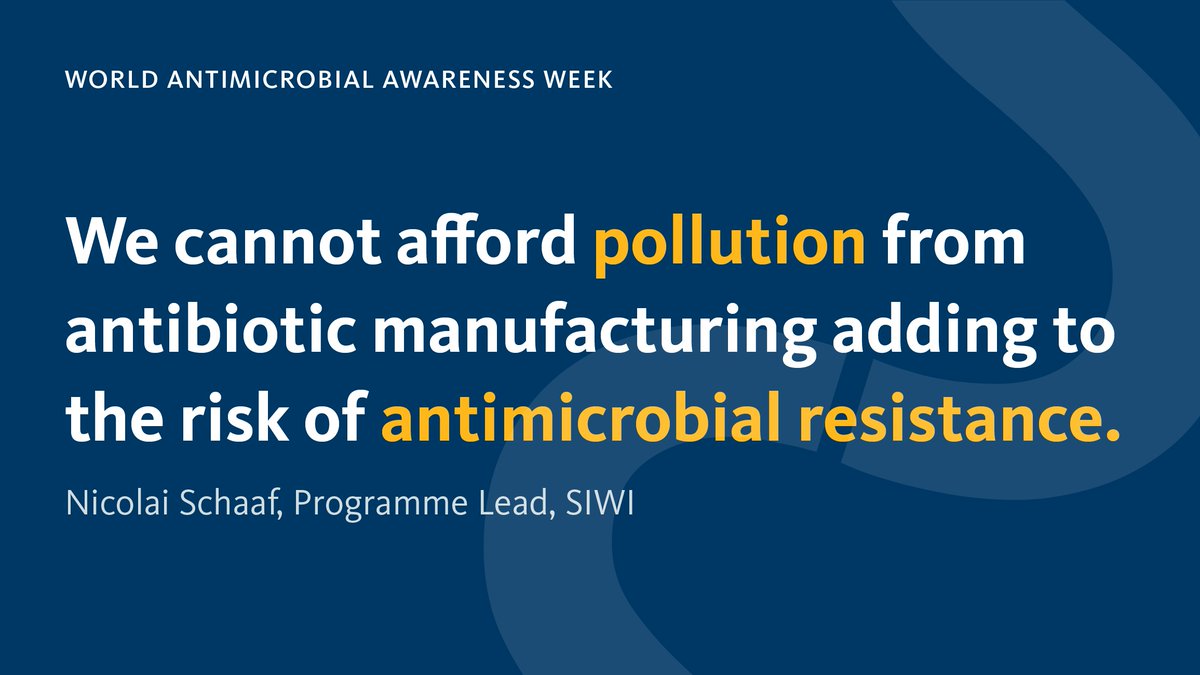 siwi_water's tweet photo. #DYK by 2050 Antimicrobial Resistance could cause 10 million deaths

To tackle #AMR, antibiotics manufacturing needs to prioritise prevention of 💊 polluting water which accelerates the problem #WAAW

Find out how our RAMP project is improving standards ➡️ https://t.co/HITV7SiVGk https://t.co/ELHCcgJuGA