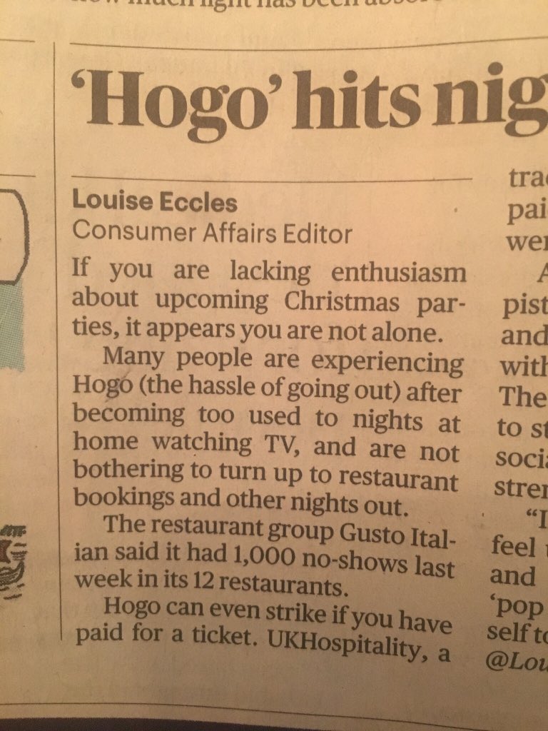 Hogo - hassle of going out. Finally there’s a word for it. #hogo