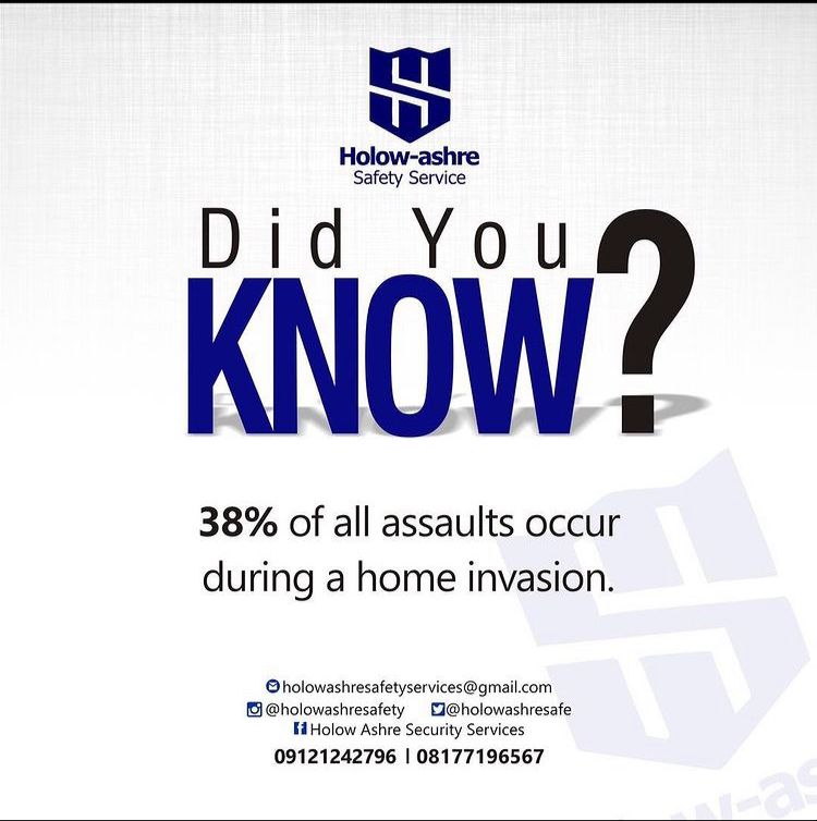 Holowashresafe's tweet photo. 38% of all reported assault cases occur during a home invasion.
Rage against sexual assault by purchasing our wide range of tasers and pepper spray to secure you against assaults.
For enquiries:
☎️: 08177196567
@Holowashresafe
#securitygadgets
#holowashre
#trogworldonline https://t.co/1Fm1bFBuji