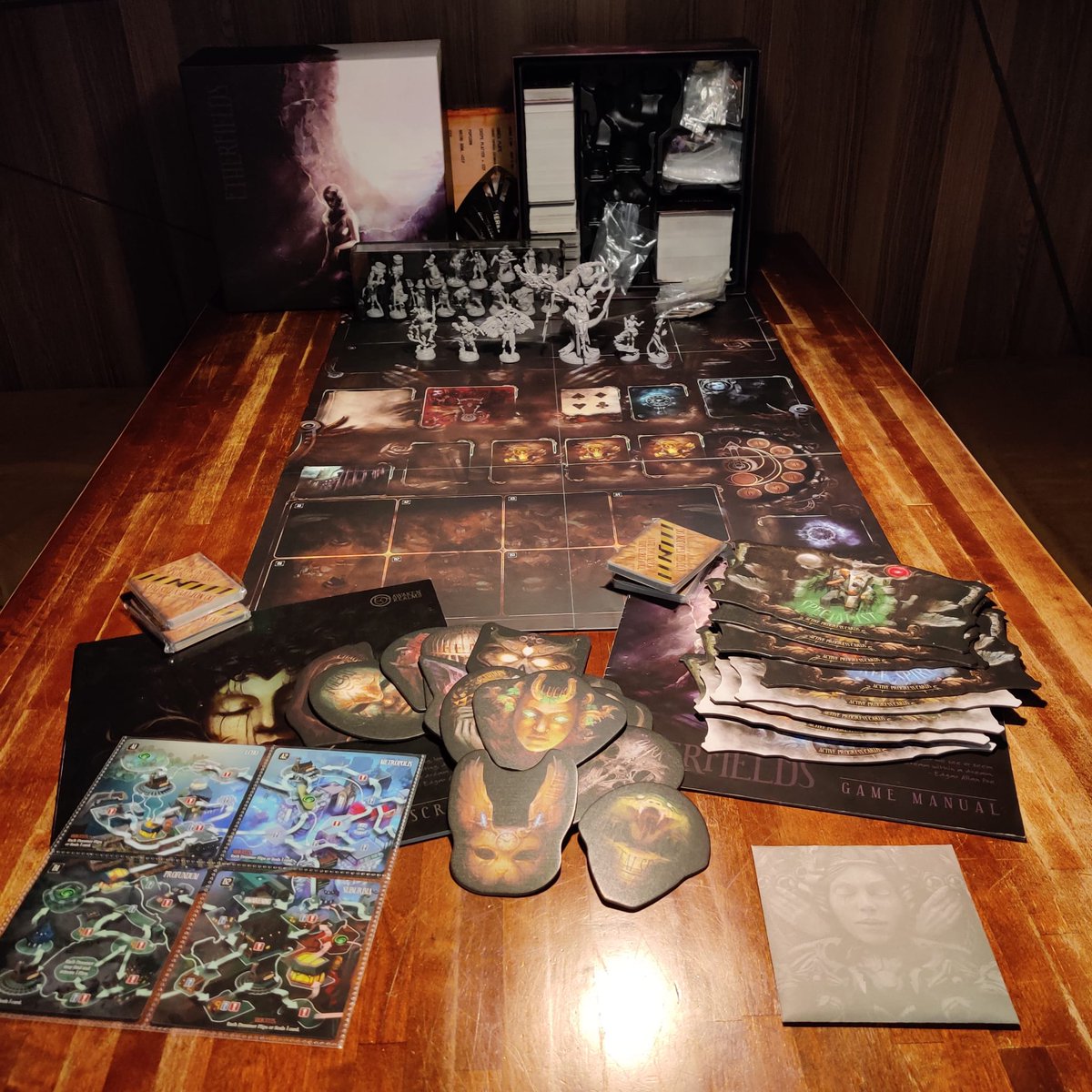 CafeBoardgameFI's tweet photo. Etherfields, a co-op game for 1 to 4 players, is our current Game of the Week. You will be exploring the twilight realm of dreams. Prepare yourself, for dreams are not always nice! 

#AwakenRealms #boardgame #CafeBoardgame #Etherfields #GameOfTheWeek #Helsinki  #YOKAGames https://t.co/GFsSXPiasf