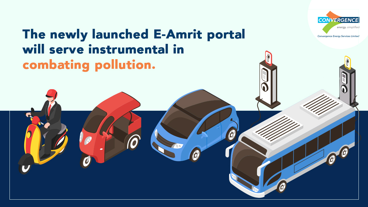 ConvergenceCESL's tweet photo. In a country where vehicles contribute significantly to #pollution, the #eAmrit portal will accelerate conscious decision-making by acting as a knowledge bank including information about #EV-related investment opportunities, subsidies, charging facilities & more.
@NITIAayog https://t.co/aVRz5p8tzb