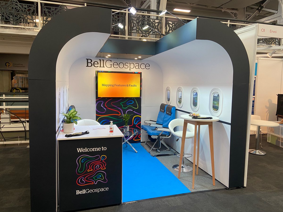The Bell Geospace cabin will shortly open at #Petex21 and we are looking forward to catching up with old friends and new faces. All aboard!