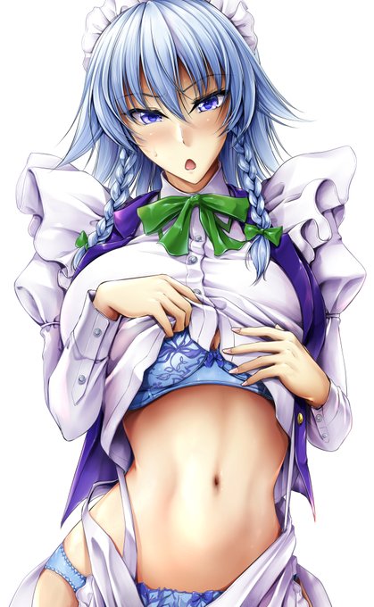 お腹見せて咲夜さん 