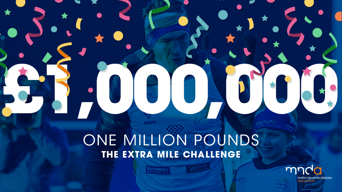 He's only gone and done it 🥳 £1 million!

Kevin Sinfield's #TheExtraMile challenge has now raised over £1,000,000... and we've ran out of superlatives.

It's been an unforgettable day for the MND Association, <a href="/LDShospcharity/">Leeds Hospitals Charity</a> and the #MND community.

💙 donate.giveasyoulive.com/fundraising/ke…!
