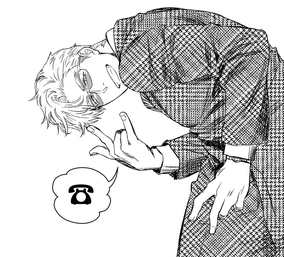 医療漫画によくいるタイプの弁護士の絵 