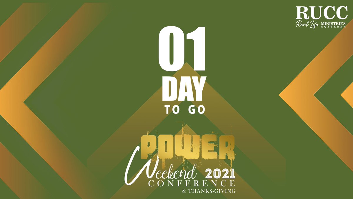ruccgqeberha's tweet photo. 1 day to go! What are your expectations for this year's Power Weekend Conference? Please share them with us on the comments.
#PowerWeekendConference2021 #MegaNovember #Restored https://t.co/SU50410qVX