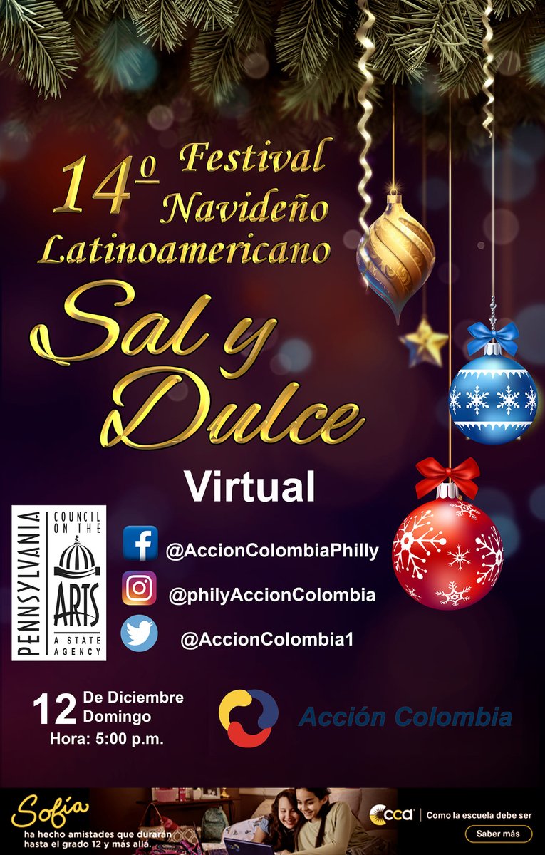 Conservando, compartiendo y viviendo nuestras tradiciones navideñas con el Taller y concurso de Faroles, nuestros pesebres, comidas y celebraciones decembrinas. <a href="/accioncolombia1/">Acción Colombia</a> los espera en el festival anual navideño Sal y Dulce 2021.