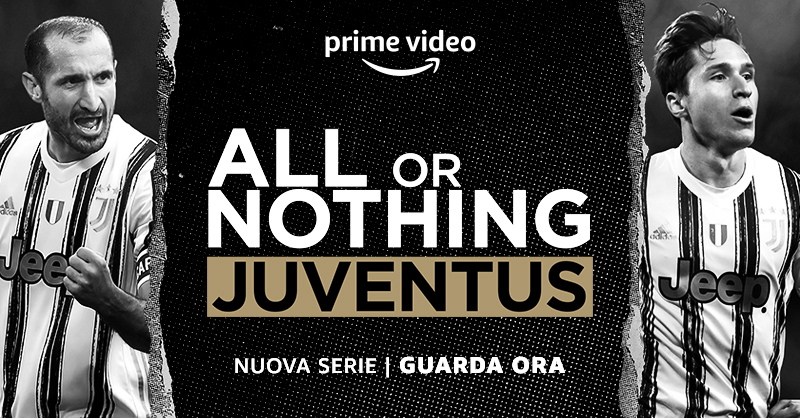 PrimeVideoIT's tweet photo. Lโunica serie che adorerai nonostante gli spoiler. All or Nothing: Juventus, dal 25 novembre su @primevideo. #AONJuve