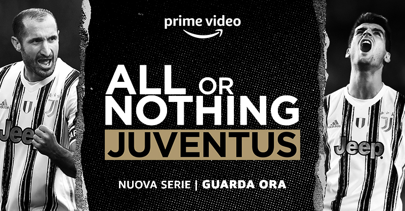 PrimeVideoIT's tweet photo. Lโunica serie che adorerai nonostante gli spoiler. All or Nothing: Juventus, dal 25 novembre su @primevideo. #AONJuve