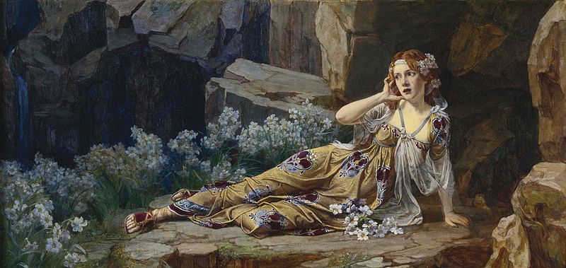 IoannaP_Author's tweet photo. Εcho by Talbot Hughes
Echo was an #Oread (mountain #nymph) who tried to warn Zeus that Hera was coming to catch him cheating on her. For that act, Hera punished her by only allowing her to repeat things instead of speak her own mind.
#FairyTaleTuesday https://t.co/Whb91XO0y6