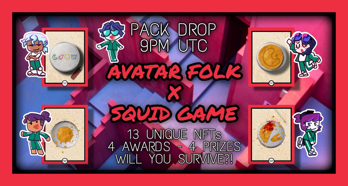 KryptosNFTs's tweet image. 🎁#NFTgiveaway🎁

🚀Follow @AvatarFolkNFTs @KryptosNFTs
🌕 Drop .wam in the comments
🔁 Like &amp;amp; Retweet

neftyblocks.com/c/1avatarfolk1

We're giving away 3 Avatar Folk X Squid Game Dalgona Candy Tins to TEN luck winners! 🙏

#FreeNFT #NFTGaming #NFTpack #SquidGame #WAXpacks #WAXgiveaway