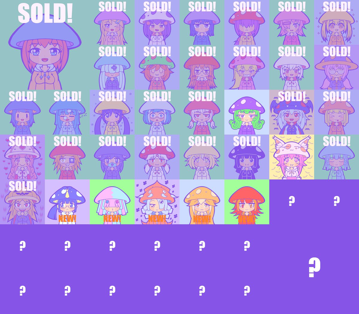 Hello #NFTCommunity!
Check out my 7th drop of cute and sweet chibi mushrooms on #hicetnunc! UwU

Only 8 remaining! UwU
hicetnunc.art/VsioNeithR
Price: 3 to 15 $xtz

#nft #hicetnunc2000 #sweetishrooms #tezosnft #mushroom #chibi #anime #cleannft #cute #animenft #kawaii