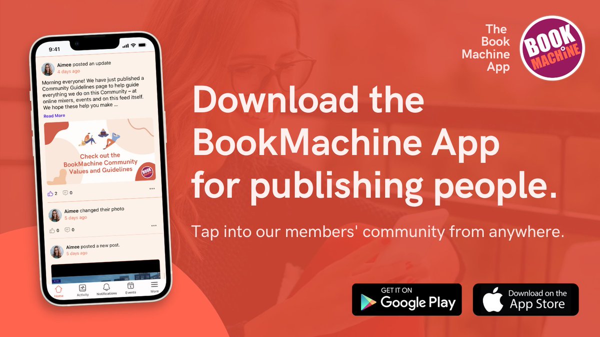 BookMachine's tweet photo. Thanks to everyone for the love yesterday for the new #BookMachineApp!✨

It's a big step for us &amp; we hope we can take the whole industry on this ride with us. Free/discounted event tickets, video courses and a whole publishing community in your pocket: https://t.co/5oUAk9x9FD https://t.co/tKc2DuATeu