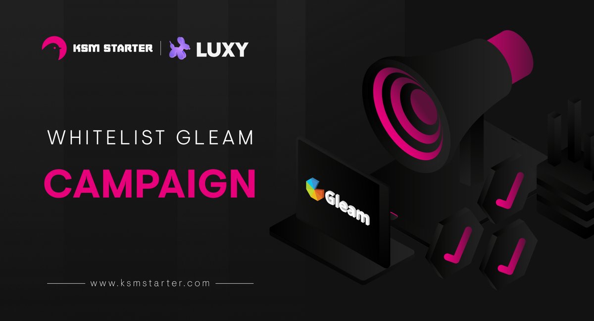 IDO Whitelist campaign for <a href="/Luxy_io/">Luxy.io</a>  is now live! 🥳🎉

The whitelist will remain open for 48 hours until 9 AM UTC on Thursday the 25th of November.

🍬Requirement: Staking at least 100 $KST &amp; Completing tasks

💡Whitelist campaign: gleam.io/j8KeY/luxy-ido…

#KSMStarter $LUXY #IDO