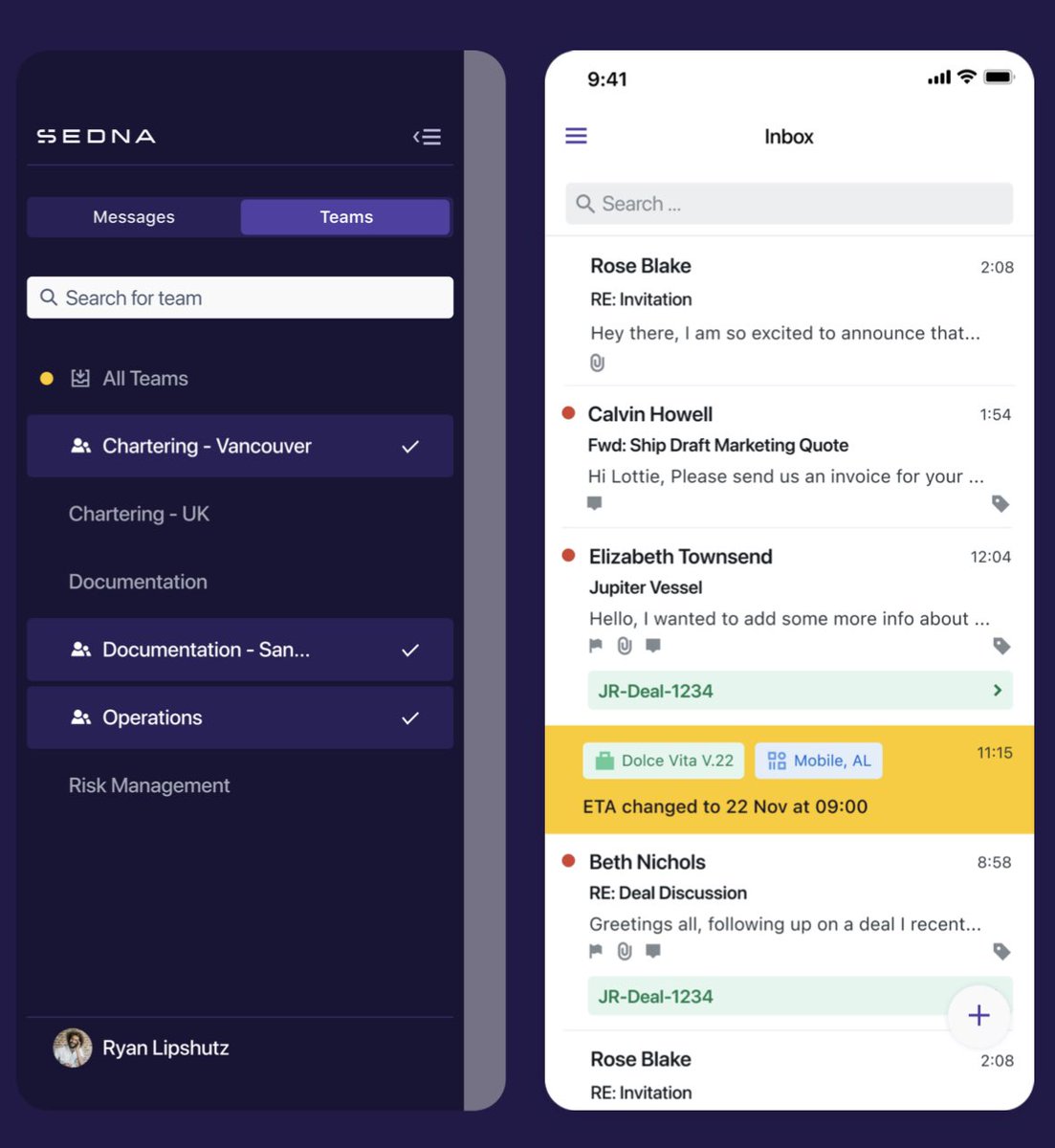 wfdobie's tweet photo. With over 10,000 voyages a month being managed by our customers across our platform our intelligence layer is really powering up. First up is ETA extraction - saving our customers valuable time and improving certainty as they’re bombarded by email. At @sednanetwork we #FixEmail. https://t.co/tAsTu7CRec