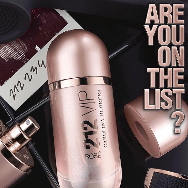 PetalsCosmetics's tweet photo. Carolina Herrera 212 VIP Rosé is a fragrance with a vibrant opening of Champagne Rosé, complemented by the light of Peach blossom and a joyfully feminine base of radiant Amber and Queenwood notes.Ladies get a bottle today.#carolinaherrera #212viprose #petalscosmetics #perfumes https://t.co/y8X5yBYulV