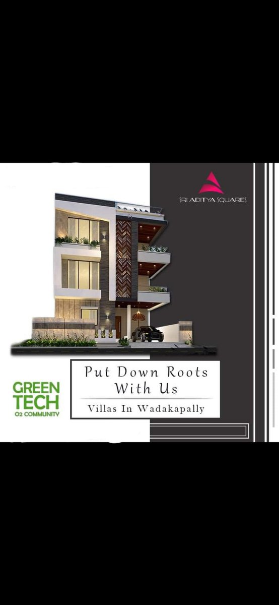 TheMagicMarket1's tweet photo. GreenTech villas🏘 @Wadakpally Near Beeramguda which offers TOP MOST &amp; WORLD CLASS amenities like.........         Biodegradable Dustbins, Solar Trees For Car Charging, Mosquito Repellent,  Bird Bus Stop, Robo Vaccum &amp; Rain Water Storing Pot.
☎️ Call now: 8897383487 https://t.co/Pm4vvnNT2d