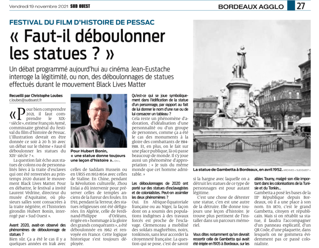 hubertbonin's tweet photo. Table-ronde sur le déboulonnage des statues https://t.co/qiGFR0NdG4 https://t.co/eLzfUfE82G