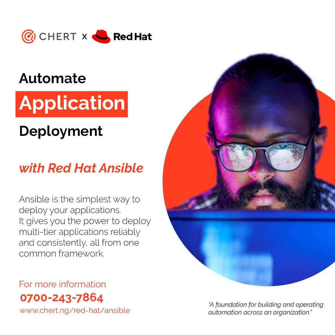ChertComputers's tweet photo. Ansible gives you the power to deploy multi-tier applications reliably and consistently, all from one common framework.

Call: 0700-243-7864 or chat with us: https://t.co/Ib6zJxtZ6V

nigeria #devices #lagos #abuja #nigeria #naijatech #naija #lagostraffic #giditraffic https://t.co/PMFuRuWYBR