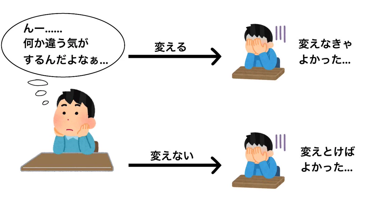 人生結局これだよね！変えるか変えないかの瀬戸際‼