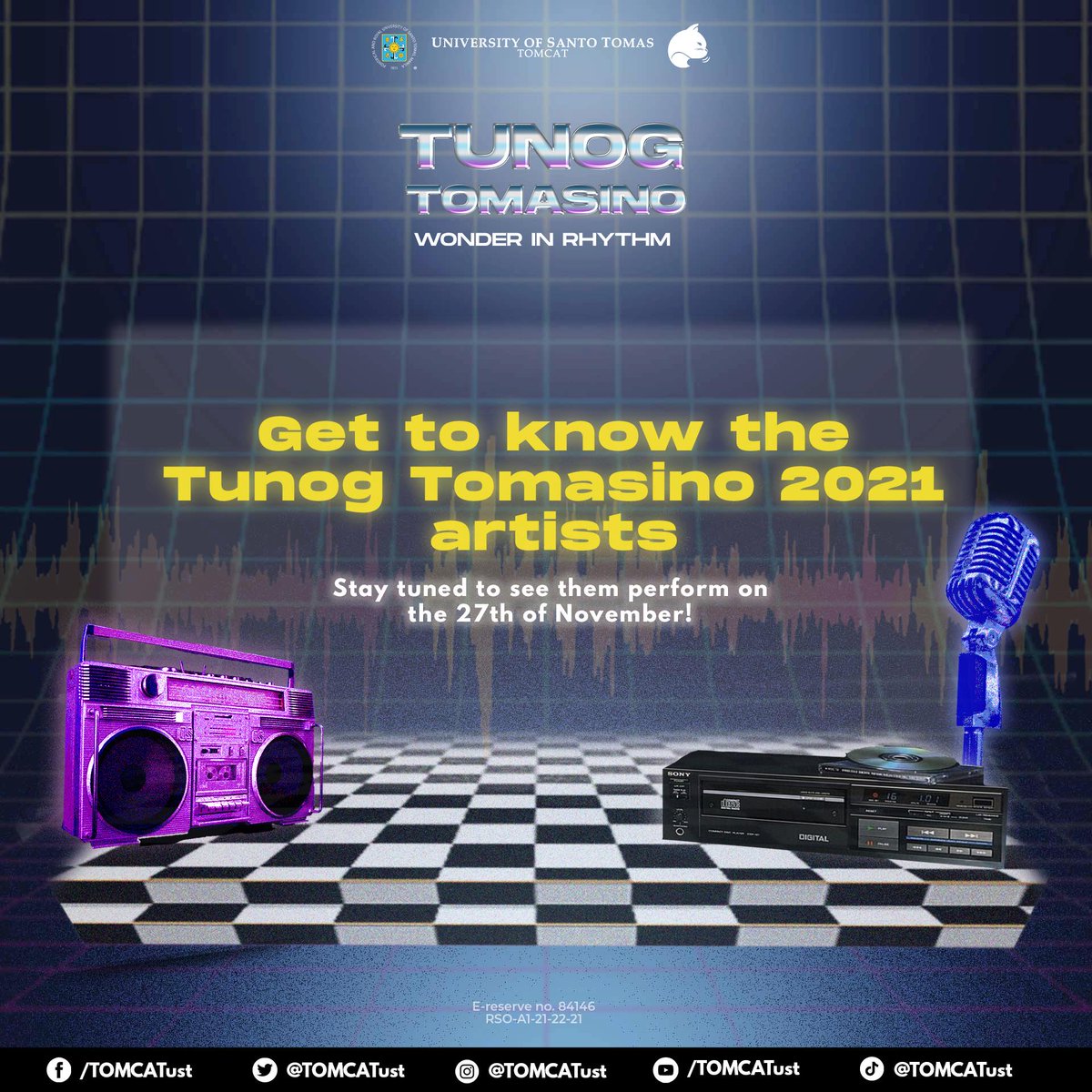 TOMCATust's tweet photo. Up the beat and get ready for this year’s virtual #TunogTomasino2021!

The most awaited Thomasian performers are finally here to serenade and inspire us for their upcoming performances in #WonderInRhythm. https://t.co/UJs25S6XmV