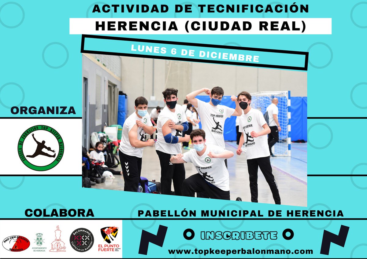 🟩| ACTIVIDADES

Última semana para inscribirse en la tecnificación de porteros/as de balonmano de Herencia, Ciudad Real.

Inscribete aquí 
topkeeperbalonmano.com/actividades

<a href="/BMPozueloCva/">Club Balonmano Pozuelo de Cva.</a>
<a href="/DtvoRetamar/">Deportivo Retamar</a>
<a href="/BmMadridejos/">CD BM Madridejos</a>
<a href="/HandballManzan/">Handball Manzanares</a>
<a href="/BMElCasar/">BM El Casar</a>
<a href="/BmAlmagro/">Bm Almagro</a>