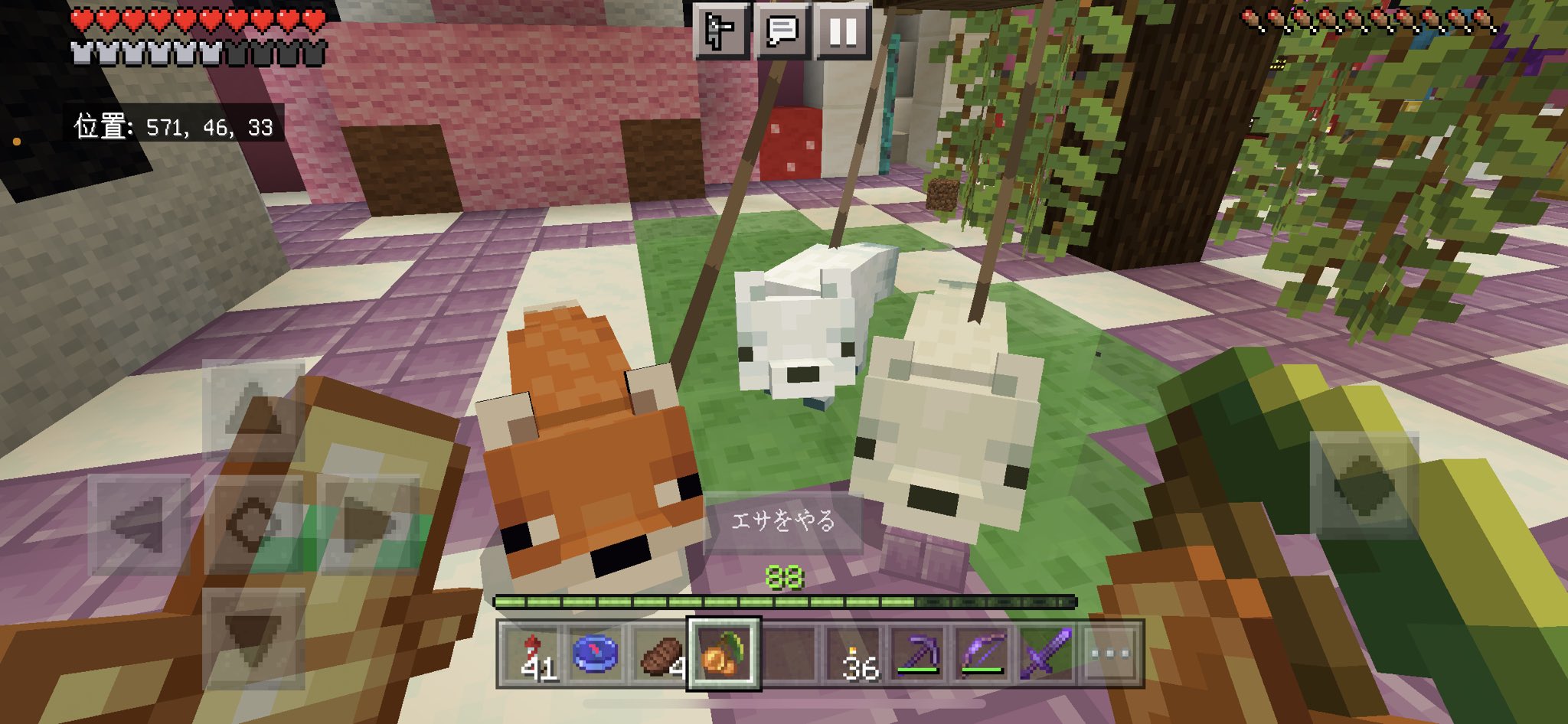 るなちむぅ 彼さんが私のために白キツネ連れてきてくれたぁ マイクラ T Co Atiblqgicz Twitter