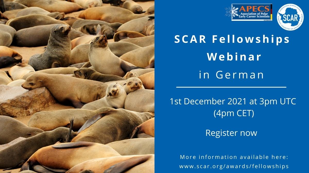 Polar_Research's tweet image. 🚨 Webinar alert! 🚨

@SCAR_Tweets and @apecs_germany are organising a webinar on the SCAR Fellowship Programme.
 
📅 1st Dec 2021 (#AntarcticaDay2021), 3pm UTC
✏️ Please register here: ow.ly/yHAk50GuxcQ
🇩🇪 The webinar will be held in German.
🎨 Image: J. Grabow