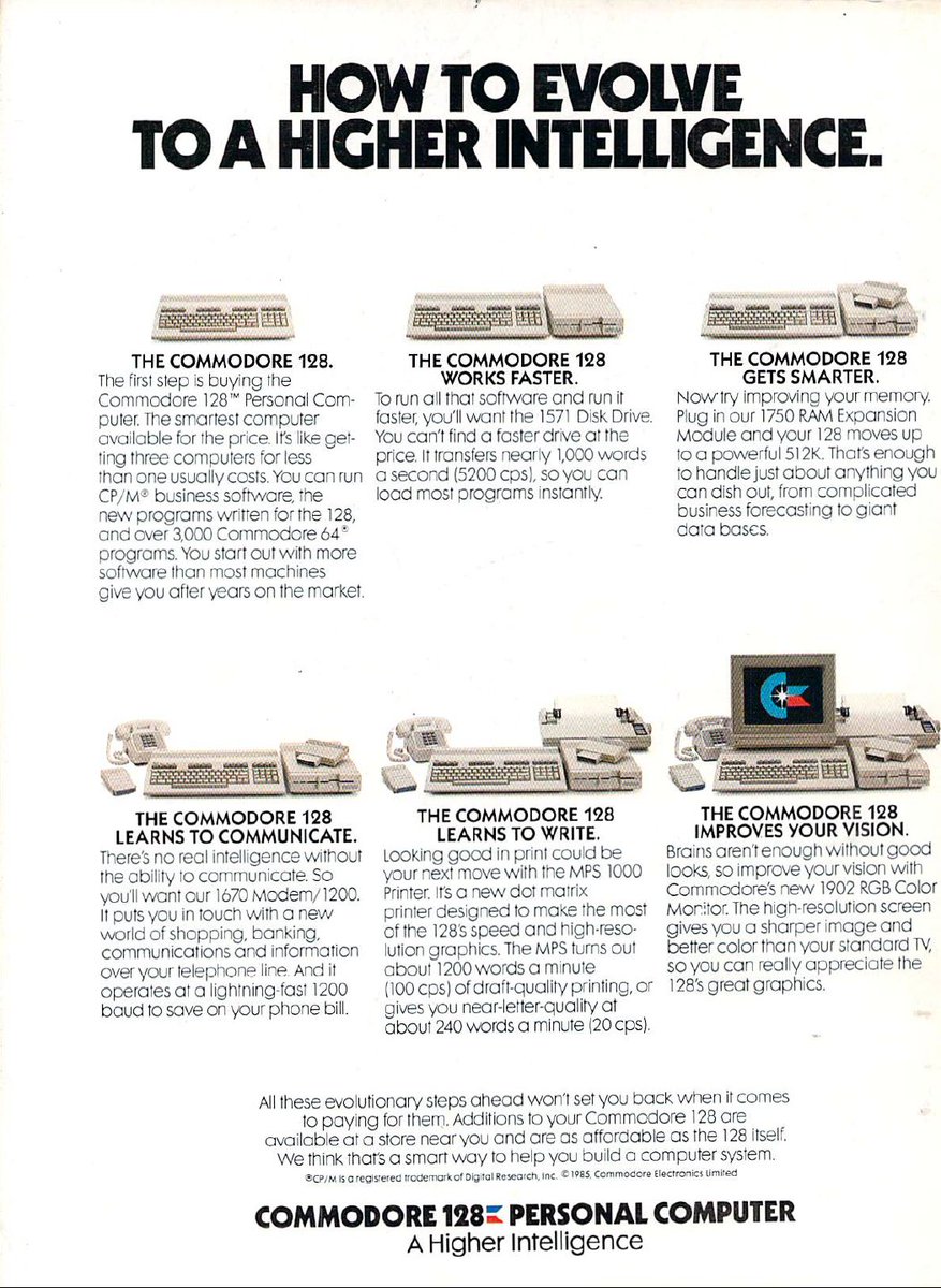 TakodanTweets's tweet image. Cool 1985 for the #Commmodore #C128 and a bunch of peripherals you can connect to it.